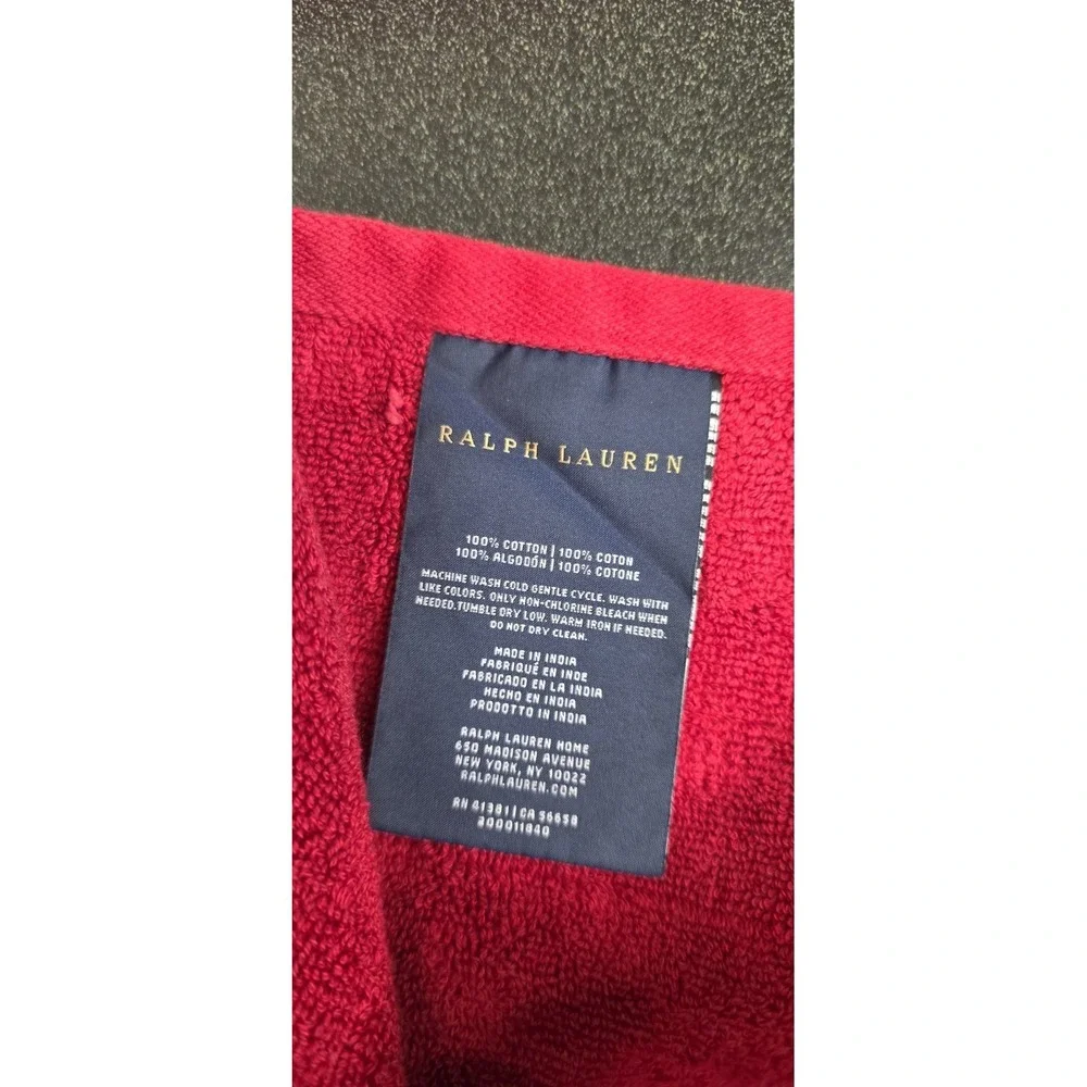 New Ralph Lauren Set 7Pc. Red USA 100% Cotton Bath Towels Rags Hand Bathroom